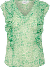 Load image into Gallery viewer, Saint Tropez Tikasz Ice Refresh Animal Printed Semi Sheer Ruffle Detail Blouse - Boutique on the Green