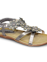 Load image into Gallery viewer, Lunar Fiji open toe floral & diamante applique sandal - Boutique on the Green