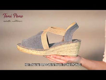 Load and play video in Gallery viewer, Vegan Peep Toe Wedge Espadrille