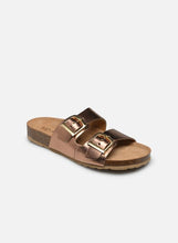 Load image into Gallery viewer, Marco Tozzi Leather 2 Buckle Strap Rose Metallic Slip On Mule - Boutique on the Green 
