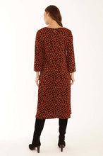 Load image into Gallery viewer, Pebble Print Knee Length Jersey Dress 3/4 Sleeve With Button Detail - Boutique on the Green 
