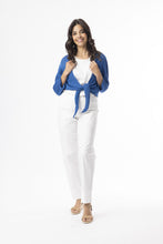 Load image into Gallery viewer, Orientique Blue Essentials Organic Cotton Kintted Tie Shrug 1315 - Boutique on the Green 
