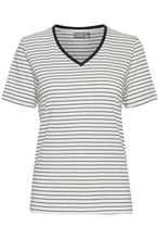 Load image into Gallery viewer, BYoung V-Neck Thin Stripe T-shirt
