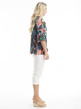 Load image into Gallery viewer, Orientique Cape Verde Frill Sleeve Boho Tassel Trim Woven Blouse
