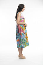 Load image into Gallery viewer, Orientique Dreamland Organic Cotton Woven Crinkle Printed Sleeveless Bubble Dress

