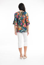Load image into Gallery viewer, Orientique Paphos Multi Print 3/4 Sleeve Bohemian Style Crinkle Woven Blouse - Boutique on the Green 
