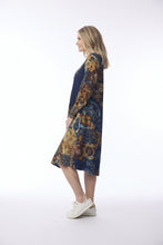 Load image into Gallery viewer, Orientique Maluka Navy Patch Dress Jersey Stretch Tunic Dress 21470
