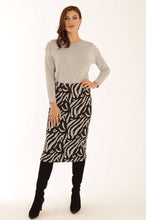 Load image into Gallery viewer, Pomodoro Zebra Jacquard Jersey Stretch Midi Skirt
