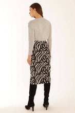 Load image into Gallery viewer, Pomodoro Zebra Jacquard Jersey Stretch Midi Skirt
