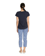 Load image into Gallery viewer, Foil Signature Fuss Free Printed Capri 7/8 Stretch Trousers with trapeze silhouette in bold block print, casual and stylish.
