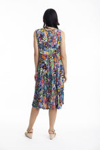 Load image into Gallery viewer, Orientique Grenada Multi Print Crinkle Sleeveless Godet Dress
