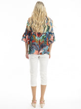 Load image into Gallery viewer, Orientique Cape Verde Frill Sleeve Boho Tassel Trim Woven Blouse
