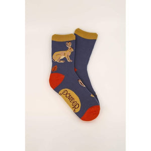 Powder Bamboo Hare Cameo Ankle Socks - Boutique on the Green 