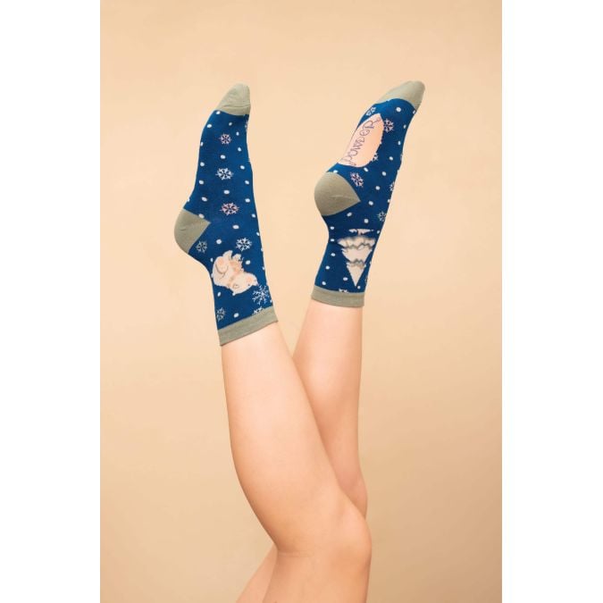 Powder Bamboo North Pole-ar Bear Ankle Socks - Boutique on the Green 