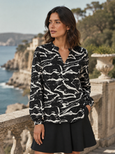 Load image into Gallery viewer, BYoung Josa Printed Button Detail Long Sleeve Blouse
