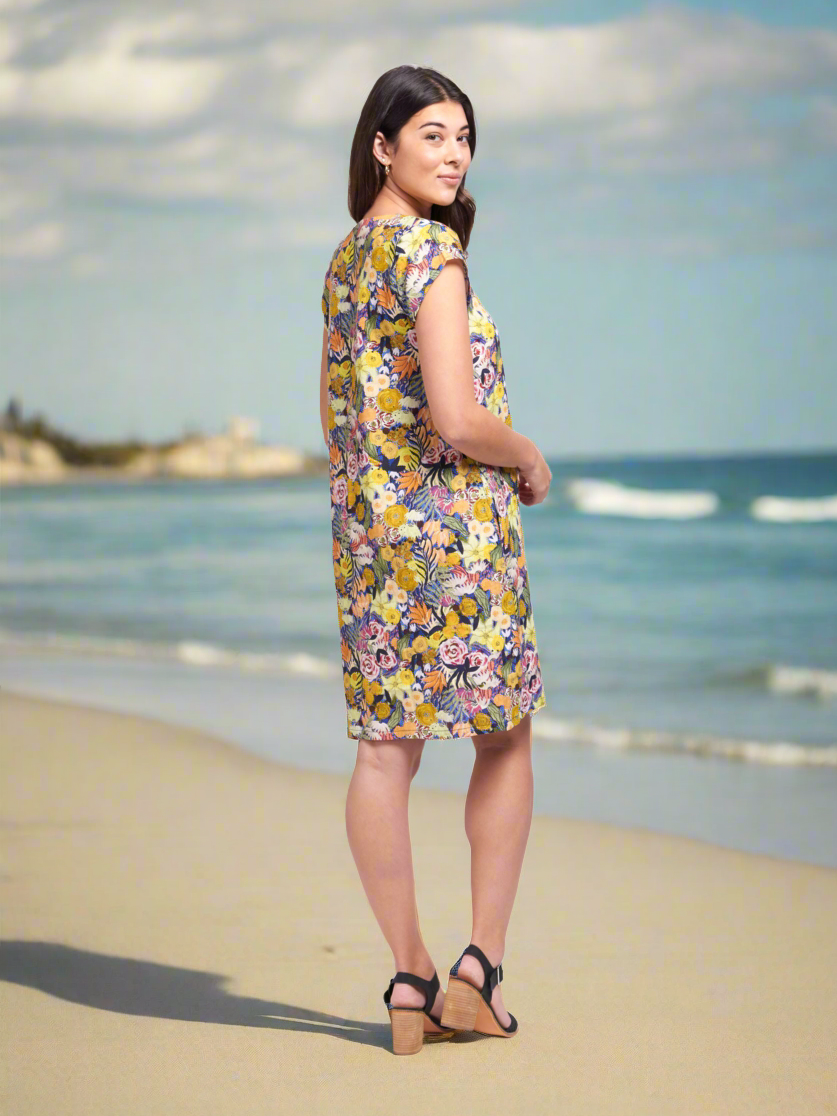 Foil Clothing 100% Linen Oasis Print Woven Dress Foil Clothing 100% Linen Oasis Print Woven Dress
