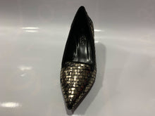 Load image into Gallery viewer, Lunar Gold &amp; black shimmer pointed kitten heel shoe - Boutique on the Green 
