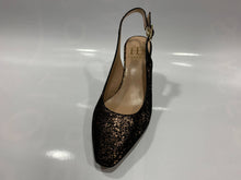 Load image into Gallery viewer, Leather gold &amp; black low heel slingback shoe - Boutique on the Green 
