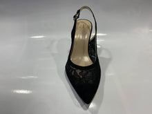 Load image into Gallery viewer, Black Spanish lace slingback pointed mid heel court shoe - Boutique on the Green 
