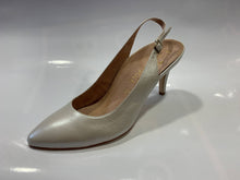 Load image into Gallery viewer, Leather white pearl mid heeled slingback shoe - Boutique on the Green 
