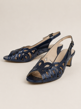 Load image into Gallery viewer, Lotus Marianna Cornelli Detailed Peep Toe Kitten Heel Slingback Shoe
