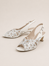 Load image into Gallery viewer, Lotus Marianna Cornelli Detailed Peep Toe Kitten Heel Slingback Shoe
