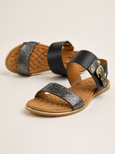 Load image into Gallery viewer, Lunar Horton Speckled Double Strap &amp; Buckle Open Toe Sandal
