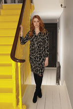 Load image into Gallery viewer, Pomodoro Geo Print Long Sleeve Stretch Dress With Zip Neck Detail - Boutique on the Green 
