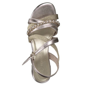 Marco Tozzi Platinum Multi Strap Rope & Chain Block Heeled Sandal - Boutique on the Green 