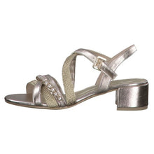 Load image into Gallery viewer, Marco Tozzi Platinum Multi Strap Rope &amp; Chain Block Heeled Sandal - Boutique on the Green 
