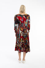 Load image into Gallery viewer, Orientique Staying Alive Print Crinkle Long Sleeve Godet Woven Dress - Boutique on the Green 
