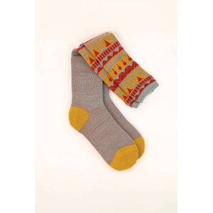 Powder Wool Mix Knitted Fair Isle Triangle Boot Socks - Boutique on the Green 