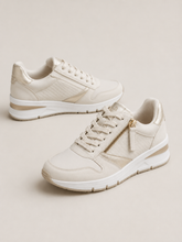 Load image into Gallery viewer, Tamaris Zip &amp; Lace Up Wedge Trainer With Detailed Trim &amp; Metallic Trim Laces
