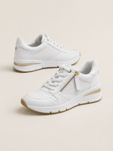 Load image into Gallery viewer, Tamaris Zip &amp; Lace Up Wedge Trainer With Detailed Trim &amp; Metallic Trim Laces
