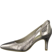 Load image into Gallery viewer, Marco Tozzi crackled pewter pointed toe heeled shoe
