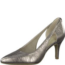 Load image into Gallery viewer, Marco Tozzi crackled pewter pointed toe heeled shoe
