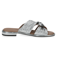 Load image into Gallery viewer, Caprice Silver Soft Leather Twisted Front Slip On Mule - Boutique on the Green 

