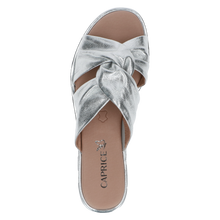 Load image into Gallery viewer, Caprice Silver Soft Leather Twisted Front Slip On Mule - Boutique on the Green 
