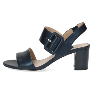 Caprice Leather Two Strap With Buckle Block Heeled Sandal - Boutique on the Green 