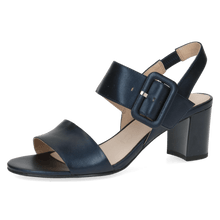 Load image into Gallery viewer, Caprice Leather Two Strap With Buckle Block Heeled Sandal - Boutique on the Green 
