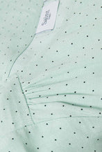 Load image into Gallery viewer, Saint Tropez aqua dot print cap sleeve woven top
