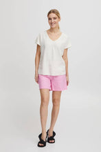 Load image into Gallery viewer, BYoung Falakka Linen Mix Short Sleeve V Neck Woven Top

