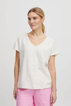 Load image into Gallery viewer, BYoung Falakka Linen Mix Short Sleeve V Neck Woven Top
