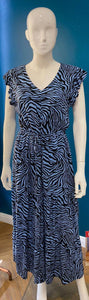 BYoung Joella Printed Frill Sleeve V Neck Drawstring Waist Tiered Maxi Dress