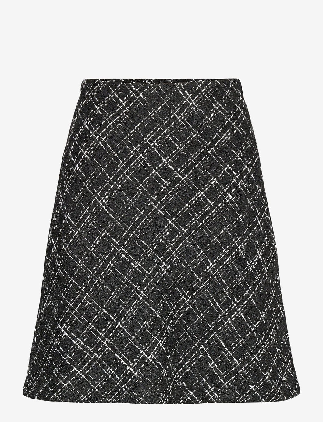 BYoung Textured Check A-Line Skirt