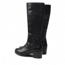 Load image into Gallery viewer, Caprice Black Leather Block Heel Knee High Boot
