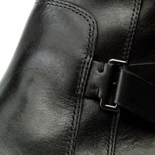 Załaduj obraz do przeglądarki galerii, Czarne, skórzane buty Caprice Mix na płaskiej podeszwie, bardzo szerokie
