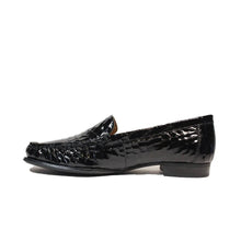 Load image into Gallery viewer, Caprice Black Leather Patent Moc Croc Slip On Loafer - Boutique on the Green 
