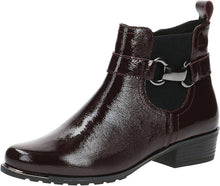 Load image into Gallery viewer, Caprice Black Patent Leather Buckle Trim Ankle Boot
