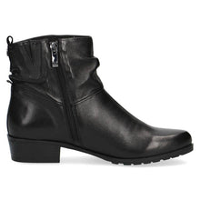 Load image into Gallery viewer, Caprice Black Super Soft Leather Rouched Ankle Boot
